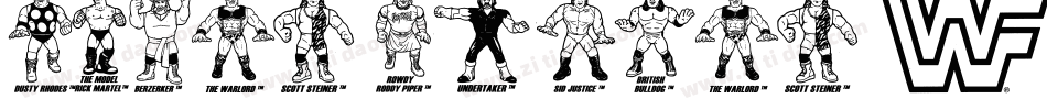 Retro Hasbro WWF Figures字体转换